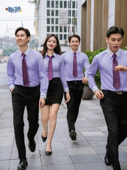 Mẫu áo sơ mi dài tay đồng phục TP Bank