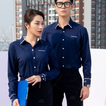 Mẫu áo sơ mi dài tay đồng phục Việt Á Bank