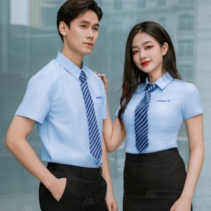 Mẫu sơ mi ngắn tay đồng phục Eximbank