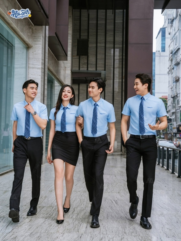 Điểm đặc trưng trong thiết kế sơ mi ngắn tay đồng phục Eximbank