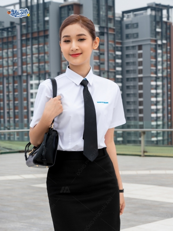 Mẫu đồng phục Nam Á Bank sơ mi ngắn tay