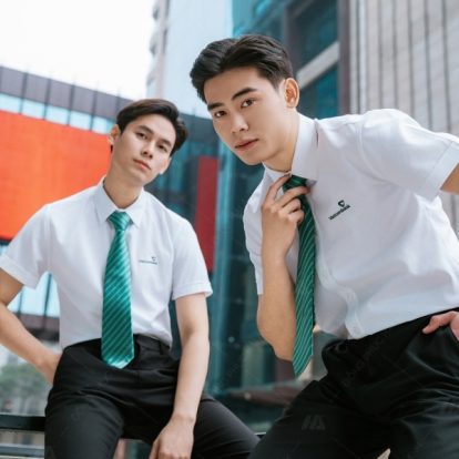 Mẫu áo đồng phục Vietcombank kiểu sơ mi ngắn tay-2