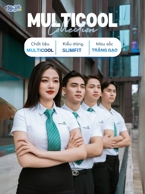 Mẫu áo đồng phục sơ mi ngắn tay Vietcombank