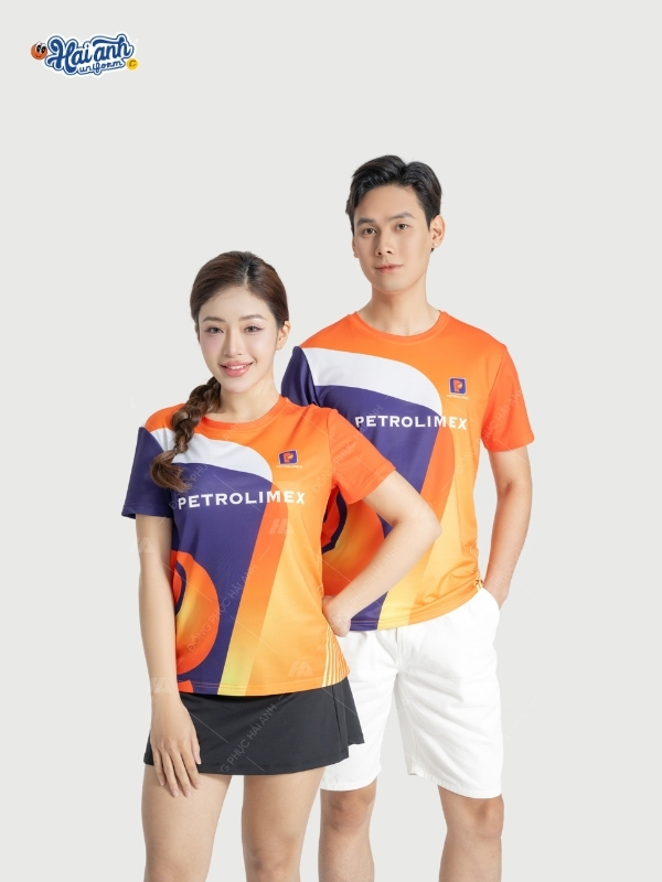 Mẫu áo thun đồng phục công ty Petrolimex hiện đại, năng động