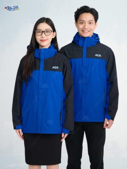 Mẫu Áo Khoác Đồng Phục Màu Bích Phối Đen ACB- 1
