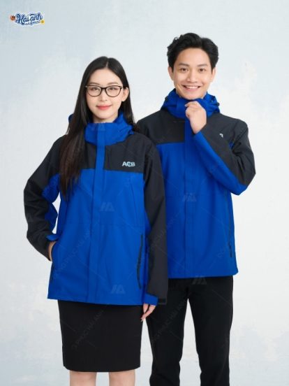 Mẫu Áo Khoác Đồng Phục Màu Bích Phối Đen ACB- 2