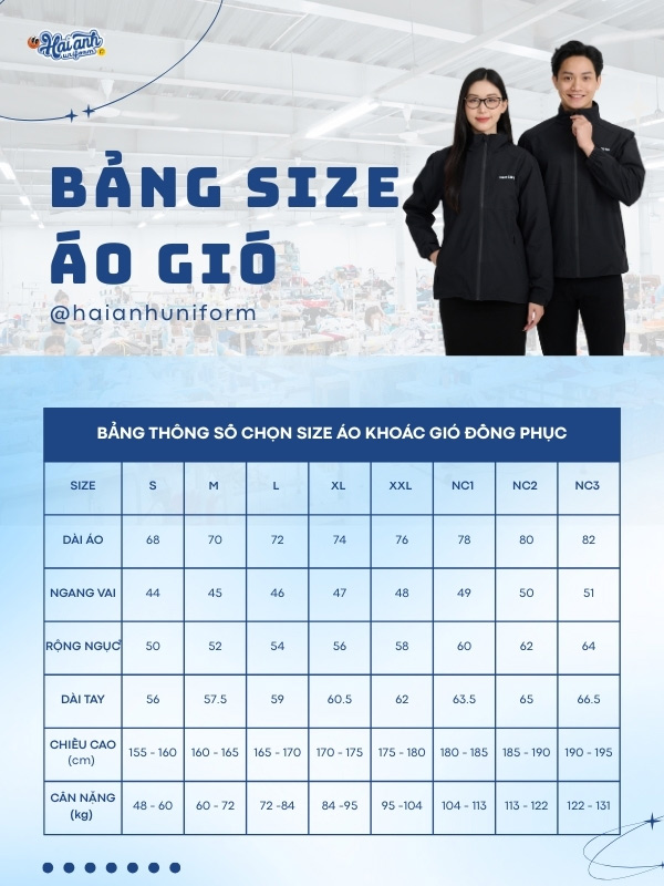 Tham khảo bảng size áo khoác đồng phục công ty Samsung màu đen