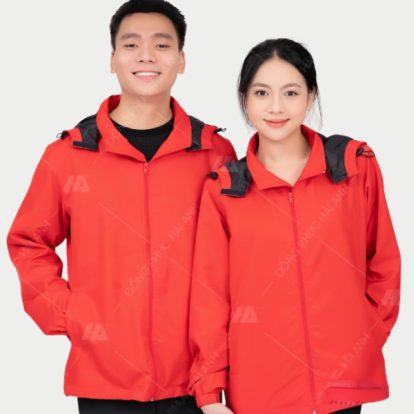 Mẫu Áo Khoác Đồng Phục Công Ty Màu Đỏ Trơn- 1