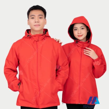 Mẫu Áo Khoác Đồng Phục Công Ty Màu Đỏ Trơn