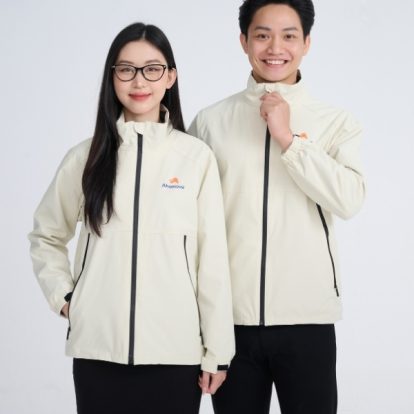Mẫu Áo Khoác Đồng Phục Công Ty Màu Trắng Gạo Ahamove-1