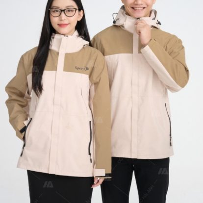 mẫu áo khoác đồng phục công ty màu vàng nhạt- 2