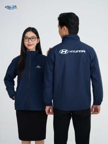 Mẫu Áo Khoác Đồng Phục Công Ty Màu Xanh Đen Hyundai - 2