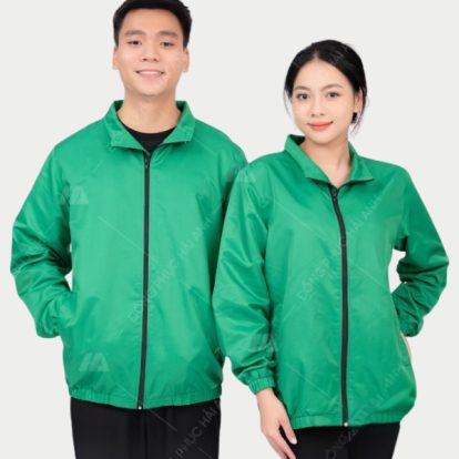 Mẫu Áo Khoác Đồng Phục Công Ty Màu Xanh Lá Trơn
