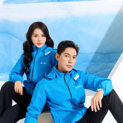 Mẫu Áo Khoác Đồng Phục Công Ty Màu Xanh VNPT-2