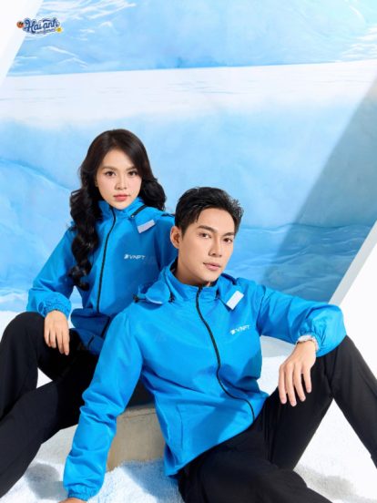 Mẫu Áo Khoác Đồng Phục Công Ty Màu Xanh VNPT-2