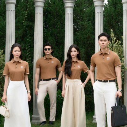 Mẫu Áo Polo Đồng Phục Công Ty Timeless Màu Cafe Sữa- 2