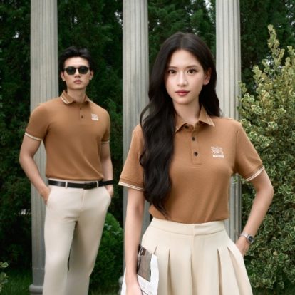Mẫu Áo Polo Đồng Phục Công Ty Timeless Màu Cafe Sữa