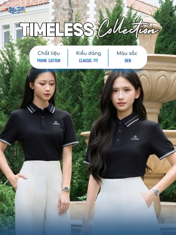 Áo polo Timeless thiết kế tinh gọn, đường may tỉ mỉ