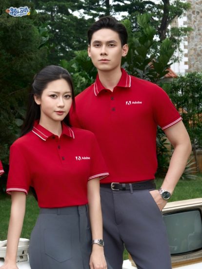 Mẫu áo polo đồng phục công ty Màu Timeless màu đỏ - 1