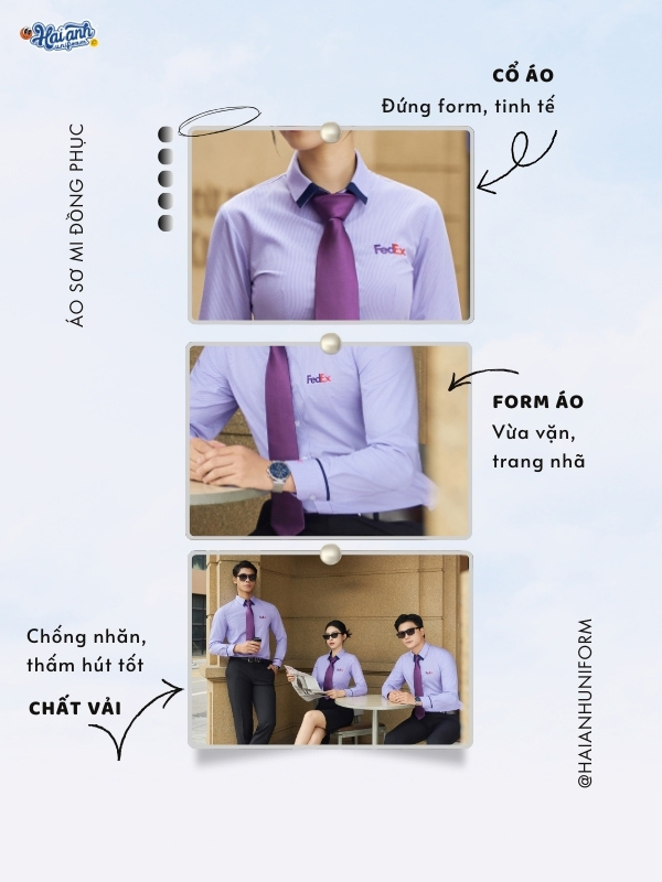 Áo sơ mi Fedex nổi bật với gam tím huyền bí