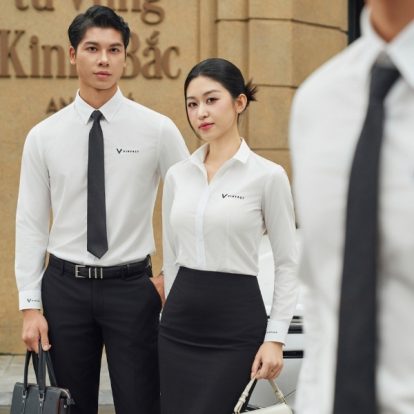 Mẫu Áo Sơ Mi Đồng Phục Công Ty Dài Tay Màu Trắng Vinfast-2
