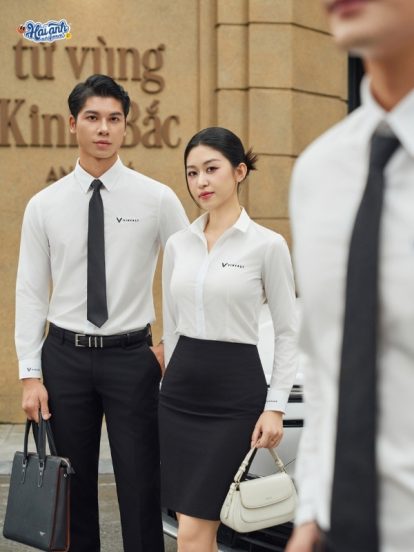 Mẫu Áo Sơ Mi Đồng Phục Công Ty Dài Tay Màu Trắng Vinfast-2
