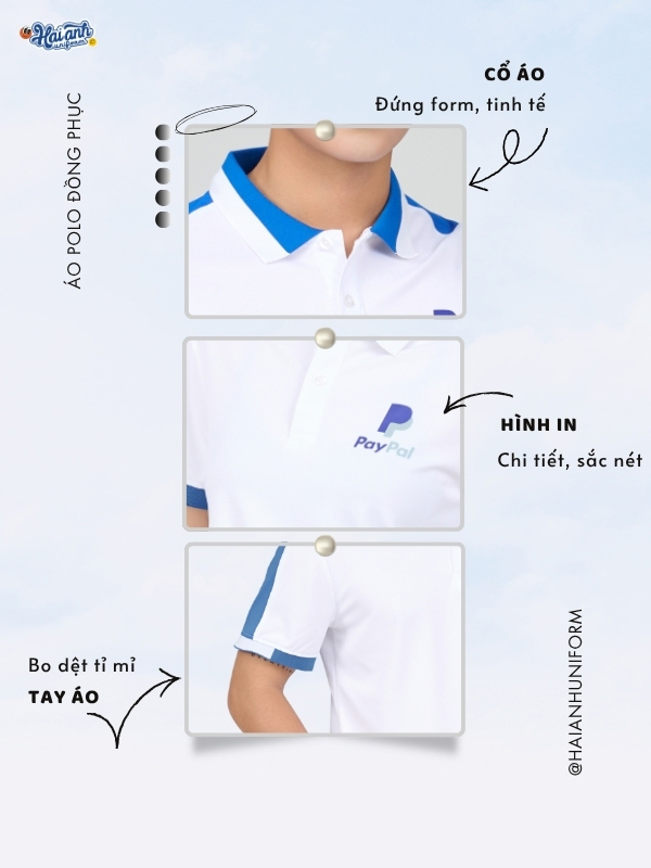 Chi tiết mẫu áo polo Aircool đồng phục màu bích