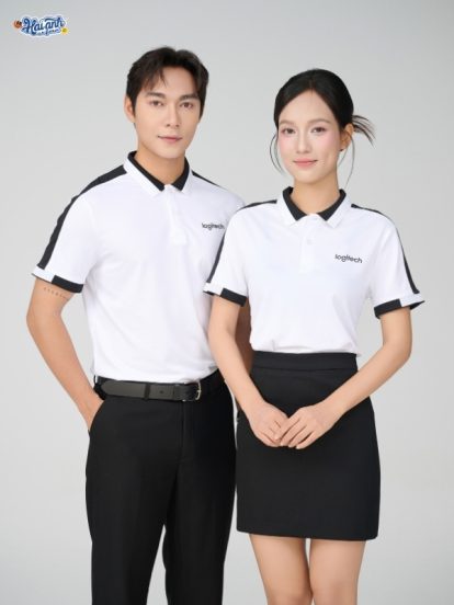 Mẫu Áo Polo Đồng Phục Công Ty Aircool Màu Đen - 2