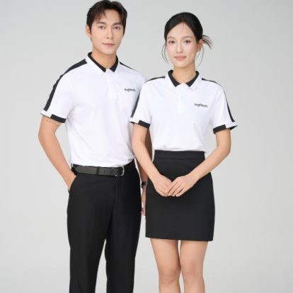 Mẫu Áo Polo Đồng Phục Công Ty Aircool Màu Đen