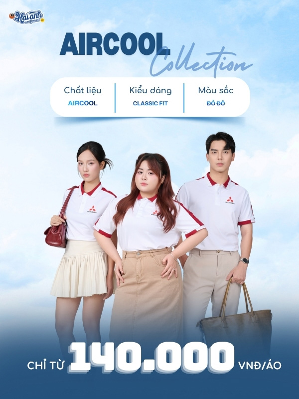 Áo polo Aircool màu đỏ đô được thiết kế trẻ trung, phù hợp môi trường công sở hiện đại