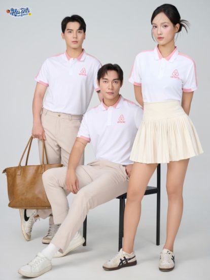 Mẫu Áo Polo Đồng Phục Công Ty Aircool Màu Hồng - 2