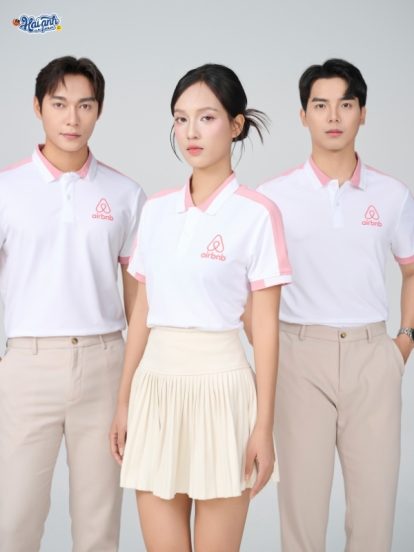 Mẫu Áo Polo Đồng Phục Công Ty Aircool Màu Hồng