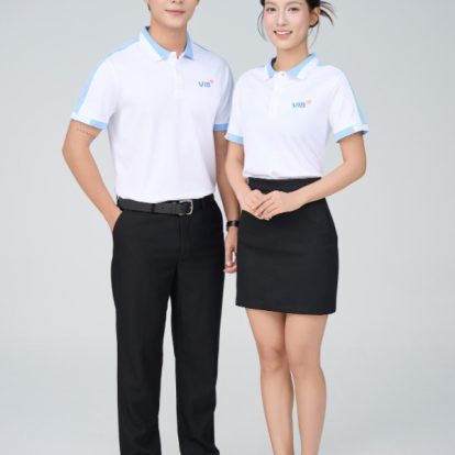 Mẫu Áo Polo Đồng Phục Công Ty Aircool Màu Xanh Biển Nhạt-2