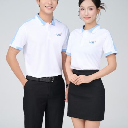 Mẫu Áo Polo Đồng Phục Công Ty Aircool Màu Xanh Biển Nhạt