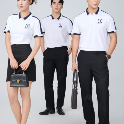 Mẫu Áo Polo Đồng Phục Công Ty Aircool Màu Xanh Đen - 2