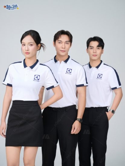 Mẫu Áo Polo Đồng Phục Công Ty Aircool Màu Xanh Đen