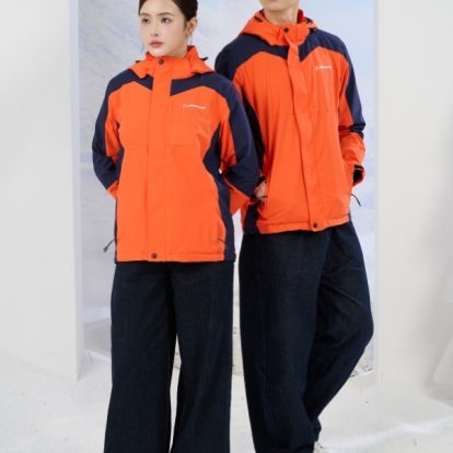 mẫu áo khoác đồng phục công ty FastUni màu cam phối xanh đen Boeing -1