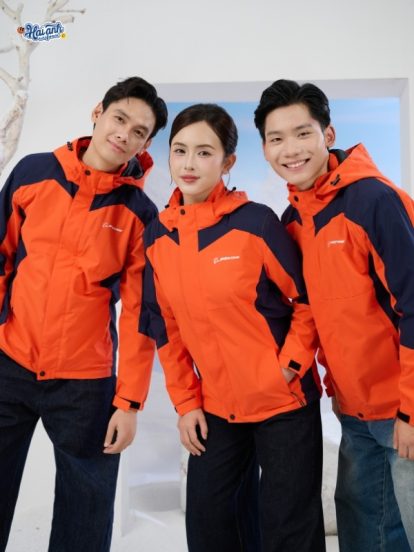 mẫu áo khoác đồng phục công ty FastUni màu cam phối xanh đen Boeing -2