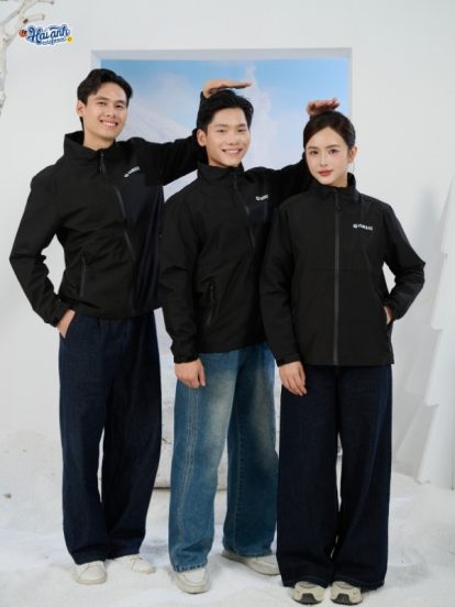 mẫu áo khoác đồng phục Windbreaker màu đen Yamaha-2