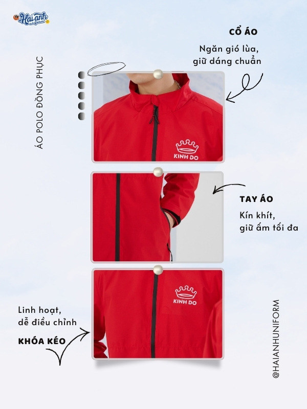 Áo khoác Windbreaker tông đỏ nổi bật tôn dáng, nâng tầm phong thái thương hiệu