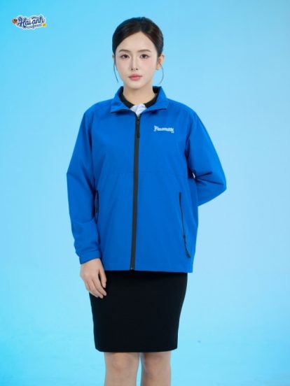 Mẫu áo khoác đồng phục công ty Windbreaker màu xanh bích Vinamilk-1