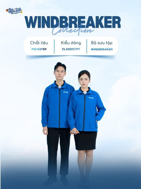 Áo khoác Windbreaker thiết kế form suông, tiện lợi cho cả nam và nữ