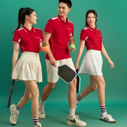 mẫu áo polo đồng phục công ty Color Fuse màu đỏ phối trắng gạo-2