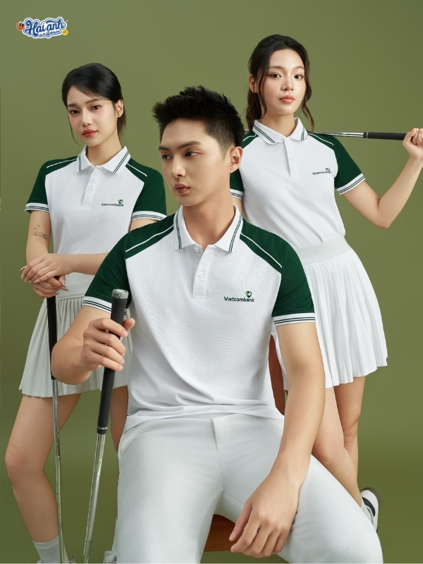 Mẫu áo polo đồng phục công ty Color Fuse màu trắng gạo phối ve chai-1