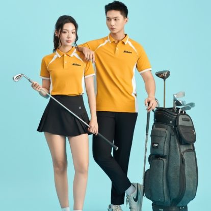 mẫu áo polo đồng phục công ty Color Fuse màu vàng cúc phối trắng gạo- 1