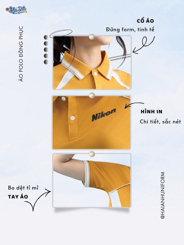 Áo polo có chất liệu E-Cotton bền màu, mềm mại, thoáng mát