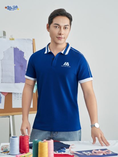 Mẫu áo polo đồng phục công ty Intersection màu bích được Hải Anh Uniform-2