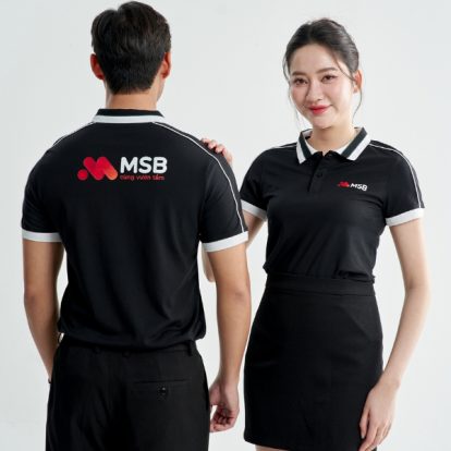 Mẫu áo polo đồng phục công ty Intersection màu đen MSB-1