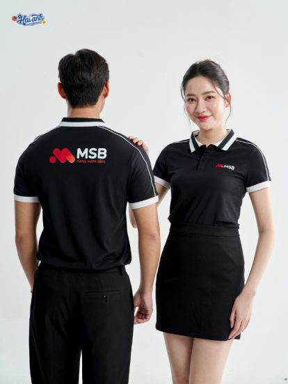 Mẫu áo polo đồng phục công ty Intersection màu đen MSB-1