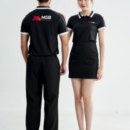 Mẫu áo polo đồng phục công ty Intersection màu đen MSB-2